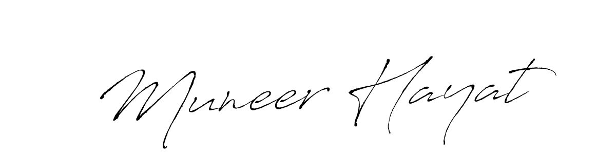 How to make Muneer Hayat name signature. Use Antro_Vectra style for creating short signs online. This is the latest handwritten sign. Muneer Hayat signature style 6 images and pictures png