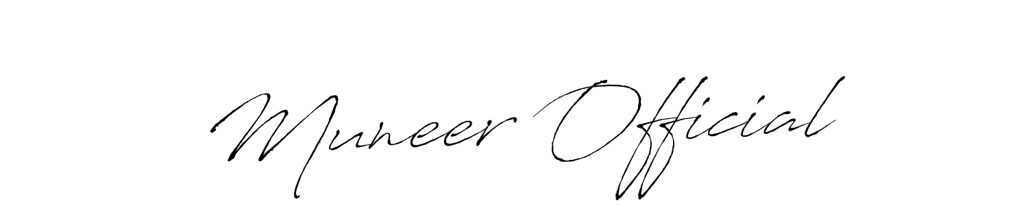 Create a beautiful signature design for name Muneer Official. With this signature (Antro_Vectra) fonts, you can make a handwritten signature for free. Muneer Official signature style 6 images and pictures png