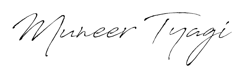 A modern signature idea for name Muneer Tyagi using Antro_Vectra font. Clean strokes and elegant curves make it stand out instantly. Muneer Tyagi signature style 6 images and pictures png