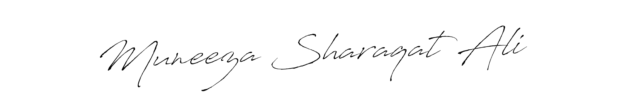 Design your own signature with our free online signature maker. With this signature software, you can create a handwritten (Antro_Vectra) signature for name Muneeza Sharaqat Ali. Muneeza Sharaqat Ali signature style 6 images and pictures png