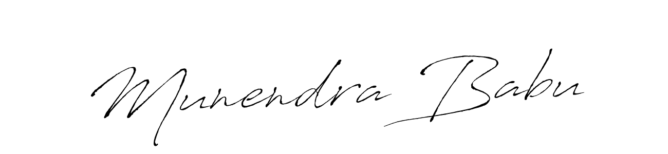 How to make Munendra Babu name signature. Use Antro_Vectra style for creating short signs online. This is the latest handwritten sign. Munendra Babu signature style 6 images and pictures png