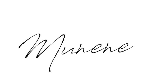 Design your own signature with our free online signature maker. With this signature software, you can create a handwritten (Antro_Vectra) signature for name Munene. Munene signature style 6 images and pictures png
