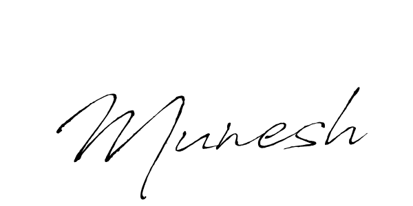 Munesh stylish signature style. Best Handwritten Sign (Antro_Vectra) for my name. Handwritten Signature Collection Ideas for my name Munesh. Munesh signature style 6 images and pictures png
