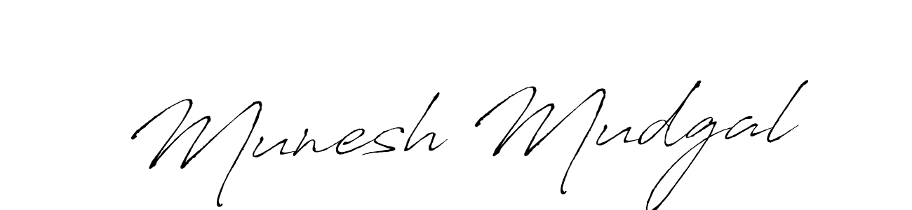 Create a beautiful signature design for name Munesh Mudgal. With this signature (Antro_Vectra) fonts, you can make a handwritten signature for free. Munesh Mudgal signature style 6 images and pictures png