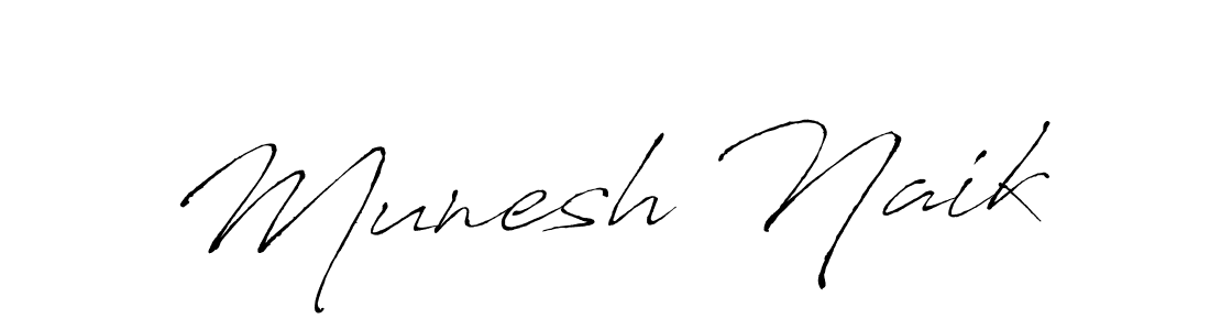 How to make Munesh Naik name signature. Use Antro_Vectra style for creating short signs online. This is the latest handwritten sign. Munesh Naik signature style 6 images and pictures png