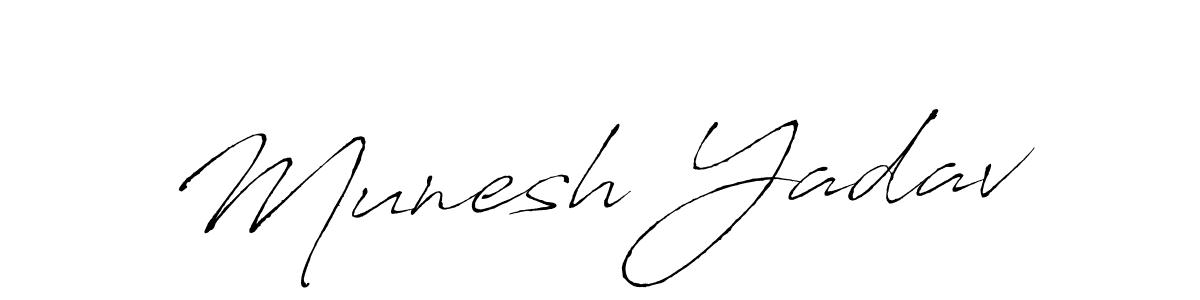 Design your own signature with our free online signature maker. With this signature software, you can create a handwritten (Antro_Vectra) signature for name Munesh Yadav. Munesh Yadav signature style 6 images and pictures png