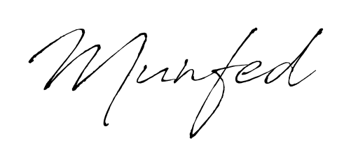 How to make Munfed signature? Antro_Vectra is a professional autograph style. Create handwritten signature for Munfed name. Munfed signature style 6 images and pictures png