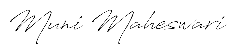 Elevate your brand with a stunning Muni Maheswari eSignature. The Antro_Vectra style provides a balanced, flowing aesthetic for everyday signing. Muni Maheswari signature style 6 images and pictures png