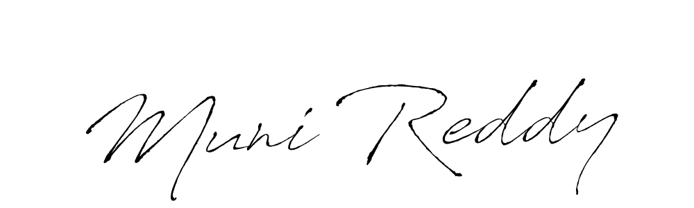 Make a beautiful signature design for name Muni Reddy. With this signature (Antro_Vectra) style, you can create a handwritten signature for free. Muni Reddy signature style 6 images and pictures png