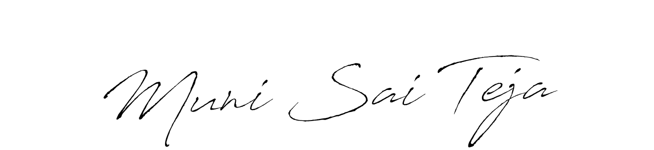 How to make Muni Sai Teja name signature. Use Antro_Vectra style for creating short signs online. This is the latest handwritten sign. Muni Sai Teja signature style 6 images and pictures png