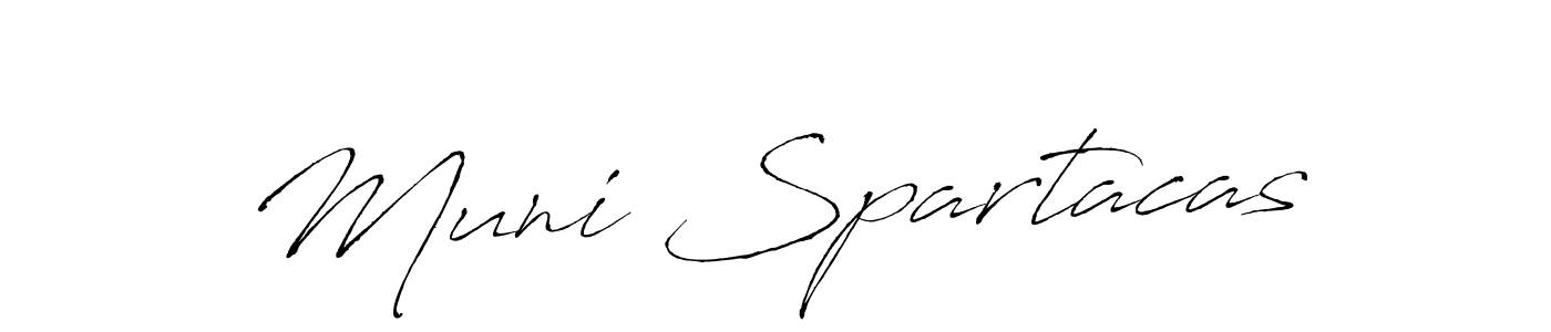 Make a beautiful signature design for name Muni Spartacas. With this signature (Antro_Vectra) style, you can create a handwritten signature for free. Muni Spartacas signature style 6 images and pictures png