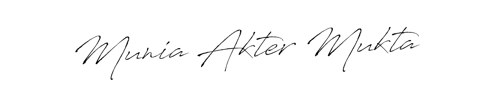 Munia Akter Mukta stylish signature style. Best Handwritten Sign (Antro_Vectra) for my name. Handwritten Signature Collection Ideas for my name Munia Akter Mukta. Munia Akter Mukta signature style 6 images and pictures png