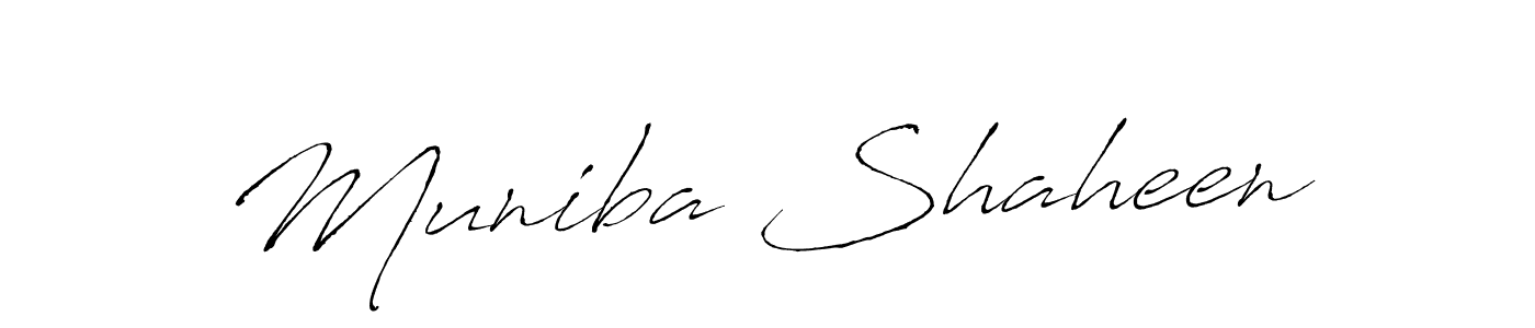 Make a beautiful signature design for name Muniba Shaheen. With this signature (Antro_Vectra) style, you can create a handwritten signature for free. Muniba Shaheen signature style 6 images and pictures png