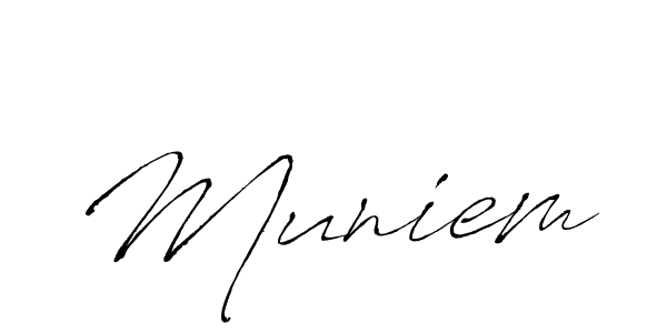 Also we have Muniem name is the best signature style. Create professional handwritten signature collection using Antro_Vectra autograph style. Muniem signature style 6 images and pictures png