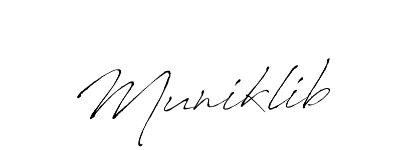 Design your own signature with our free online signature maker. With this signature software, you can create a handwritten (Antro_Vectra) signature for name Muniklib. Muniklib signature style 6 images and pictures png