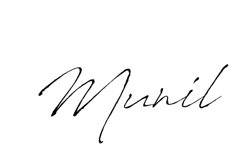 Antro_Vectra is a professional signature style that is perfect for those who want to add a touch of class to their signature. It is also a great choice for those who want to make their signature more unique. Get Munil name to fancy signature for free. Munil signature style 6 images and pictures png