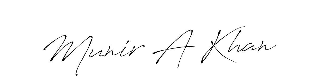 Make a beautiful signature design for name Munir A Khan. With this signature (Antro_Vectra) style, you can create a handwritten signature for free. Munir A Khan signature style 6 images and pictures png