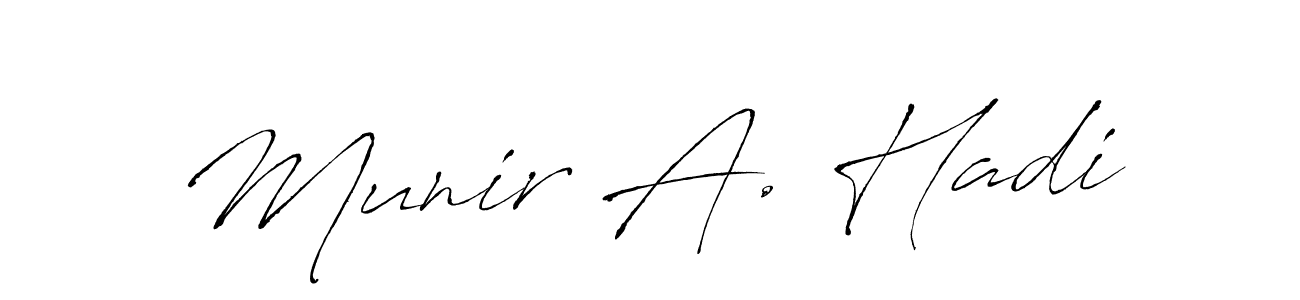 Similarly Antro_Vectra is the best handwritten signature design. Signature creator online .You can use it as an online autograph creator for name Munir A. Hadi. Munir A. Hadi signature style 6 images and pictures png
