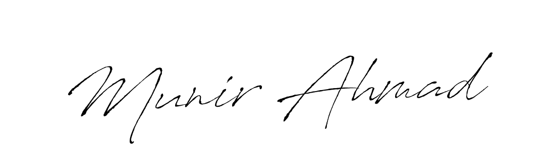 How to make Munir Ahmad name signature. Use Antro_Vectra style for creating short signs online. This is the latest handwritten sign. Munir Ahmad signature style 6 images and pictures png
