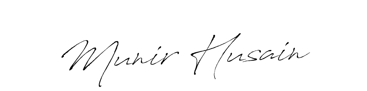 The best way (Antro_Vectra) to make a short signature is to pick only two or three words in your name. The name Munir Husain include a total of six letters. For converting this name. Munir Husain signature style 6 images and pictures png