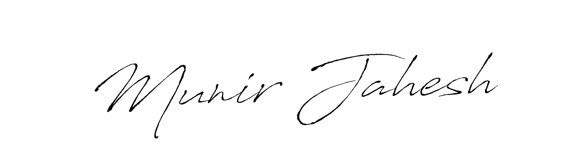 The best way (Antro_Vectra) to make a short signature is to pick only two or three words in your name. The name Munir Jahesh include a total of six letters. For converting this name. Munir Jahesh signature style 6 images and pictures png