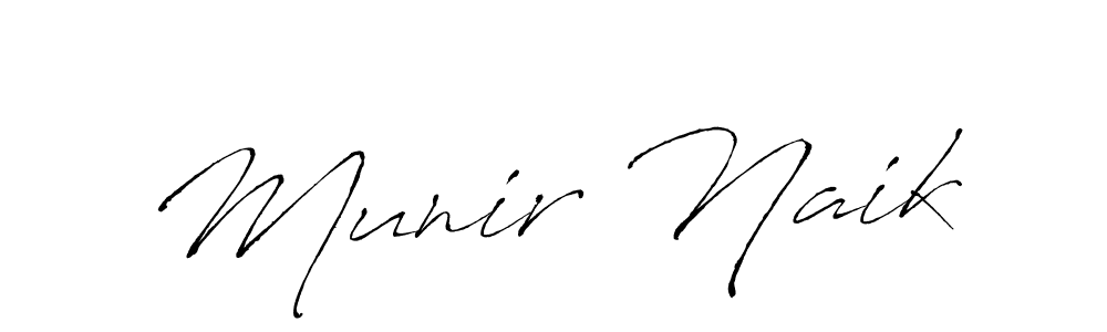 Make a beautiful signature design for name Munir Naik. With this signature (Antro_Vectra) style, you can create a handwritten signature for free. Munir Naik signature style 6 images and pictures png