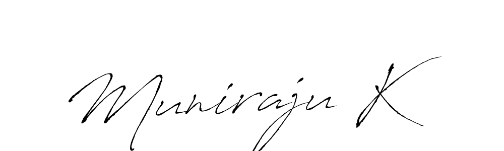 It looks lik you need a new signature style for name Muniraju K. Design unique handwritten (Antro_Vectra) signature with our free signature maker in just a few clicks. Muniraju K signature style 6 images and pictures png