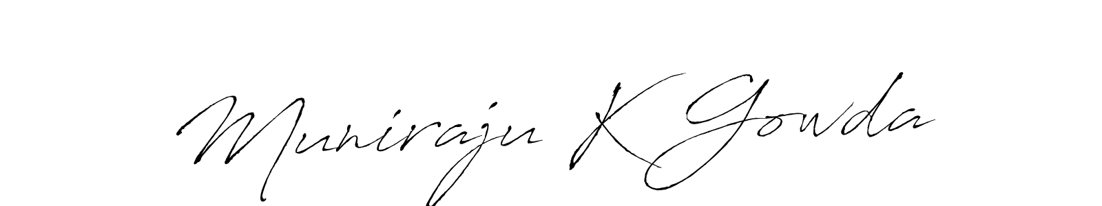 The best way (Antro_Vectra) to make a short signature is to pick only two or three words in your name. The name Muniraju K Gowda include a total of six letters. For converting this name. Muniraju K Gowda signature style 6 images and pictures png