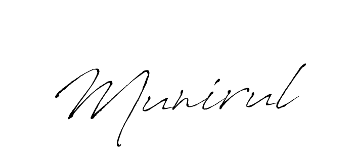 How to make Munirul signature? Antro_Vectra is a professional autograph style. Create handwritten signature for Munirul name. Munirul signature style 6 images and pictures png