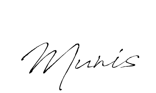 Create a beautiful signature design for name Munis. With this signature (Antro_Vectra) fonts, you can make a handwritten signature for free. Munis signature style 6 images and pictures png