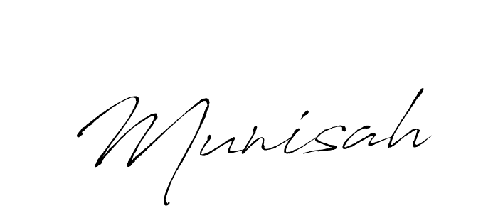 How to make Munisah name signature. Use Antro_Vectra style for creating short signs online. This is the latest handwritten sign. Munisah signature style 6 images and pictures png