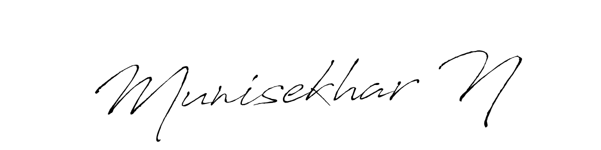 Make a beautiful signature design for name Munisekhar N. With this signature (Antro_Vectra) style, you can create a handwritten signature for free. Munisekhar N signature style 6 images and pictures png