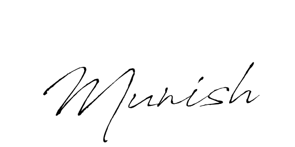 Munish stylish signature style. Best Handwritten Sign (Antro_Vectra) for my name. Handwritten Signature Collection Ideas for my name Munish. Munish signature style 6 images and pictures png