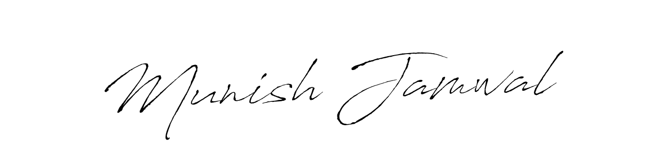 Antro_Vectra is a professional signature style that is perfect for those who want to add a touch of class to their signature. It is also a great choice for those who want to make their signature more unique. Get Munish Jamwal name to fancy signature for free. Munish Jamwal signature style 6 images and pictures png