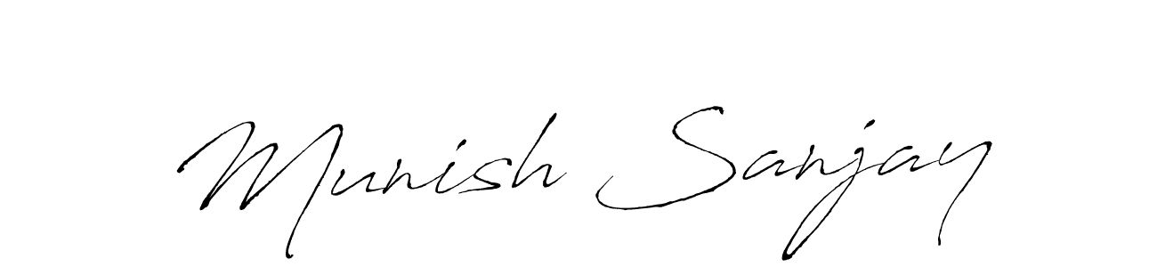 Make a beautiful signature design for name Munish Sanjay. With this signature (Antro_Vectra) style, you can create a handwritten signature for free. Munish Sanjay signature style 6 images and pictures png