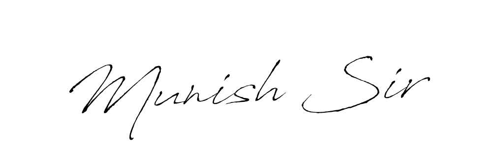 Munish Sir stylish signature style. Best Handwritten Sign (Antro_Vectra) for my name. Handwritten Signature Collection Ideas for my name Munish Sir. Munish Sir signature style 6 images and pictures png