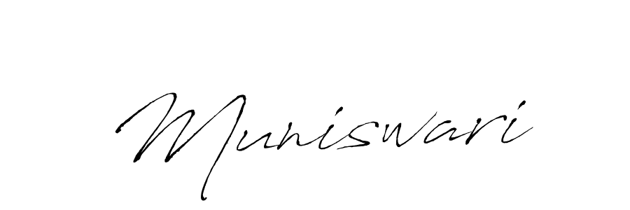 Use a signature maker to create a handwritten signature online. With this signature software, you can design (Antro_Vectra) your own signature for name Muniswari. Muniswari signature style 6 images and pictures png