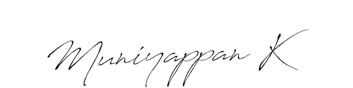 Make a beautiful signature design for name Muniyappan K. With this signature (Antro_Vectra) style, you can create a handwritten signature for free. Muniyappan K signature style 6 images and pictures png