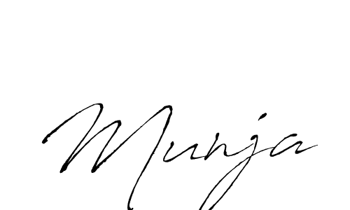 Create a beautiful signature design for name Munja. With this signature (Antro_Vectra) fonts, you can make a handwritten signature for free. Munja signature style 6 images and pictures png