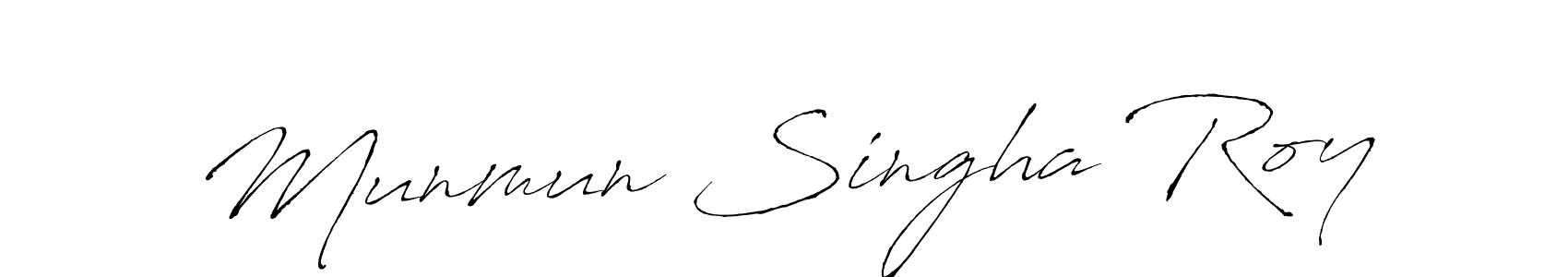 You should practise on your own different ways (Antro_Vectra) to write your name (Munmun Singha Roy) in signature. don't let someone else do it for you. Munmun Singha Roy signature style 6 images and pictures png