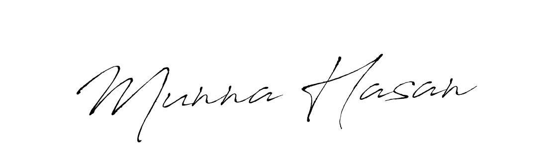Design your own signature with our free online signature maker. With this signature software, you can create a handwritten (Antro_Vectra) signature for name Munna Hasan. Munna Hasan signature style 6 images and pictures png