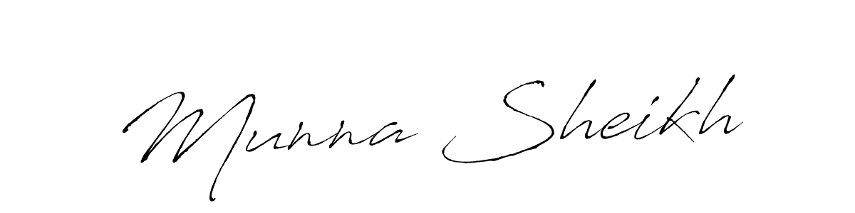 How to make Munna Sheikh name signature. Use Antro_Vectra style for creating short signs online. This is the latest handwritten sign. Munna Sheikh signature style 6 images and pictures png