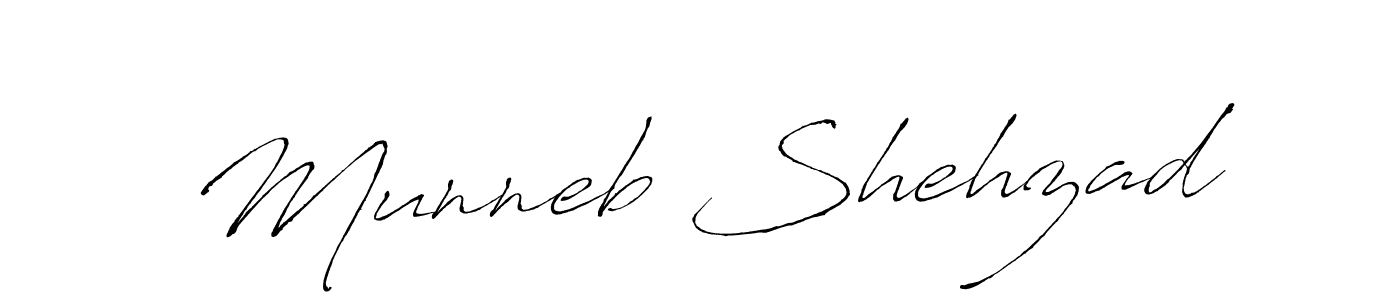 How to make Munneb Shehzad name signature. Use Antro_Vectra style for creating short signs online. This is the latest handwritten sign. Munneb Shehzad signature style 6 images and pictures png
