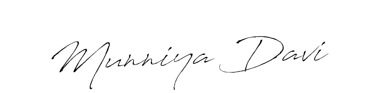 The best way (Antro_Vectra) to make a short signature is to pick only two or three words in your name. The name Munniya Davi include a total of six letters. For converting this name. Munniya Davi signature style 6 images and pictures png