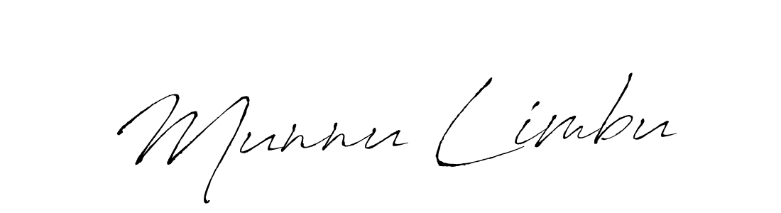 Use a signature maker to create a handwritten signature online. With this signature software, you can design (Antro_Vectra) your own signature for name Munnu Limbu. Munnu Limbu signature style 6 images and pictures png