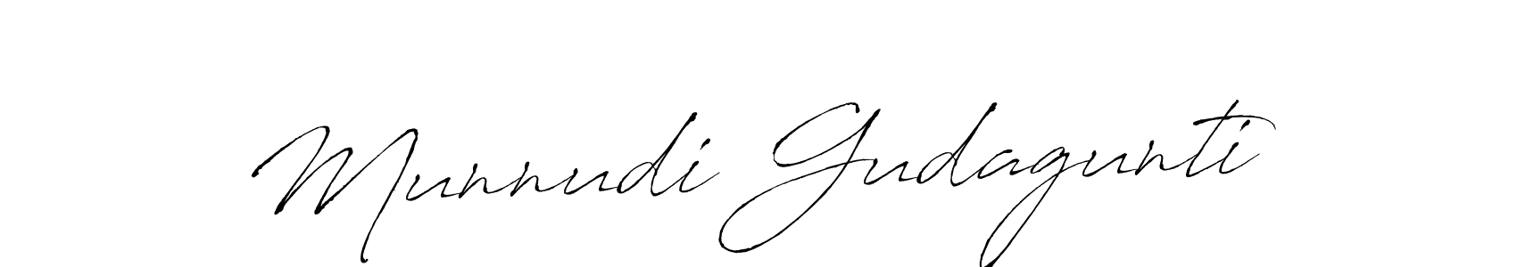 You should practise on your own different ways (Antro_Vectra) to write your name (Munnudi Gudagunti) in signature. don't let someone else do it for you. Munnudi Gudagunti signature style 6 images and pictures png