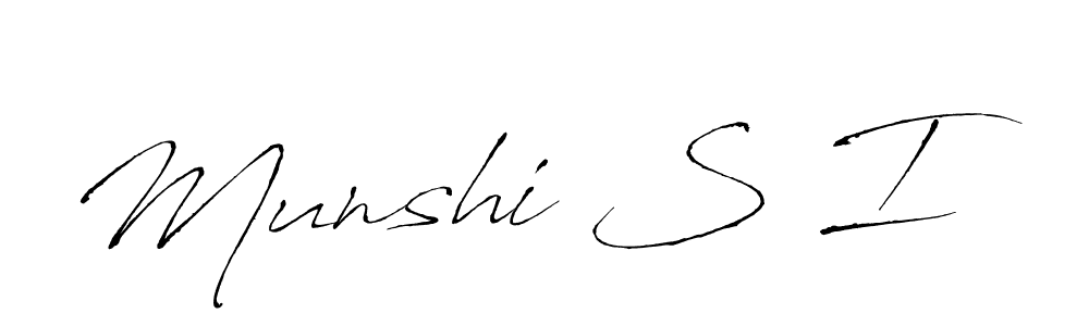 You should practise on your own different ways (Antro_Vectra) to write your name (Munshi S I) in signature. don't let someone else do it for you. Munshi S I signature style 6 images and pictures png