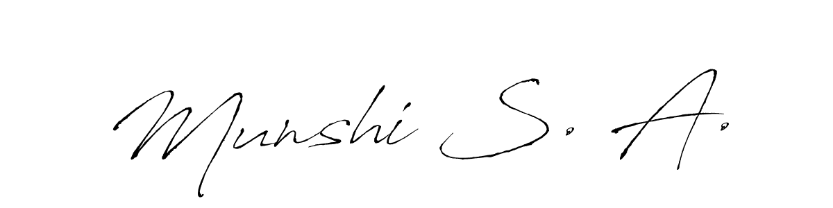 This is the best signature style for the Munshi S. A. name. Also you like these signature font (Antro_Vectra). Mix name signature. Munshi S. A. signature style 6 images and pictures png