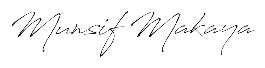 Make a beautiful signature design for name Munsif Makaya. With this signature (Antro_Vectra) style, you can create a handwritten signature for free. Munsif Makaya signature style 6 images and pictures png