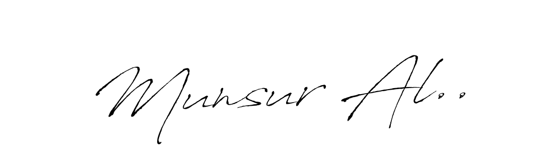 The best way (Antro_Vectra) to make a short signature is to pick only two or three words in your name. The name Munsur Al.. include a total of six letters. For converting this name. Munsur Al.. signature style 6 images and pictures png